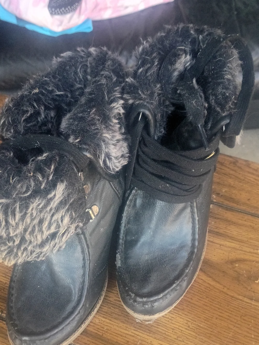 Black Faux-Fur Lined Women's Winter Ankle Boots